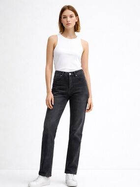 Acne Studios Blå Konst Dark Gray Slim Straight Jeans Size 28/32